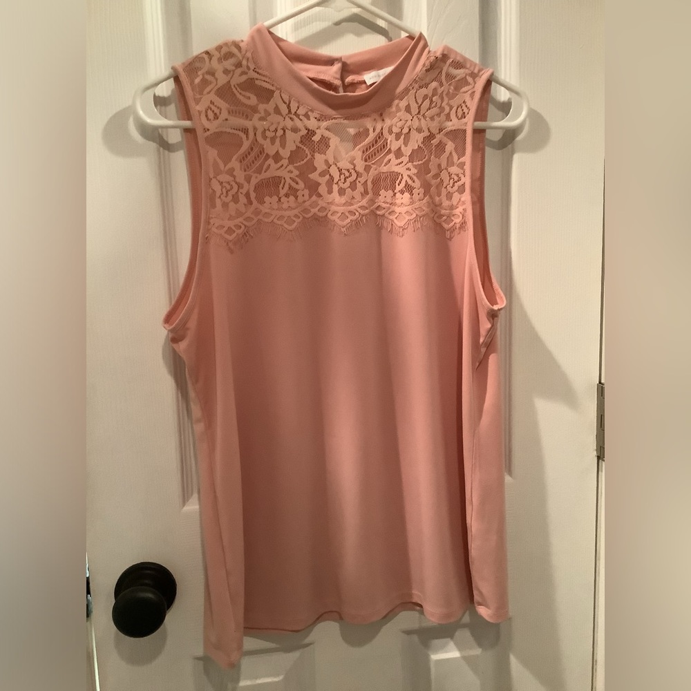 Sleeveless top light pink size